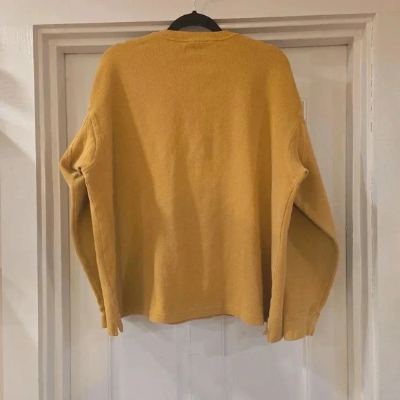 Duluth Trading Mens Ribbed Waffle Henley Mustard Yellow Size Large - Picture 10 of 10